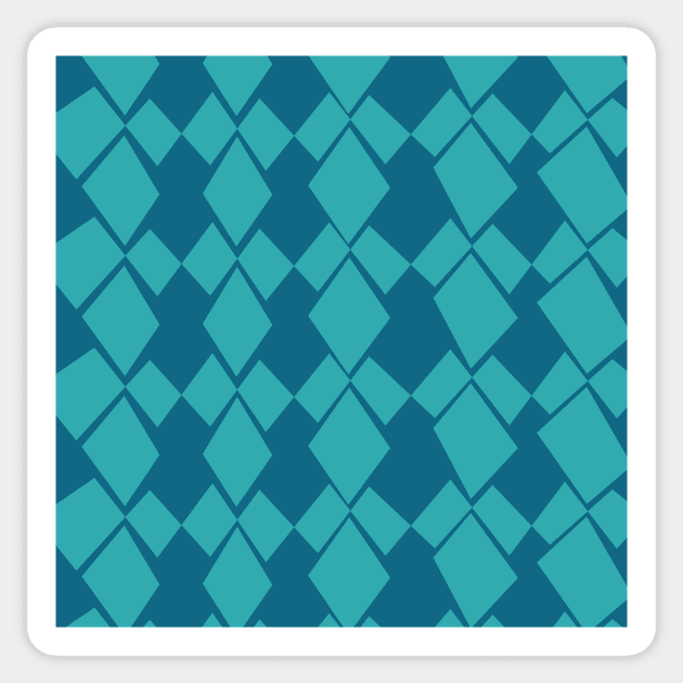 Geometric Diamonds Design (Blue-Teal) Sticker by KelseyLovelle